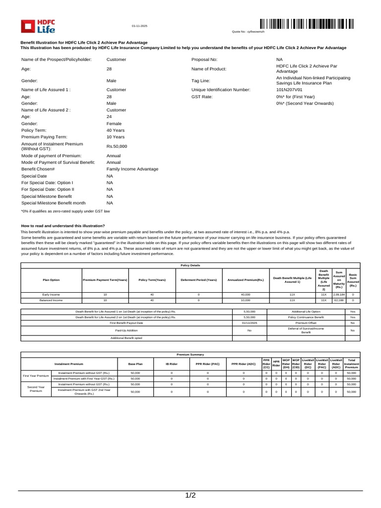 Click 2 Achive Par Advantage | PDF | Life Insurance | Insurance