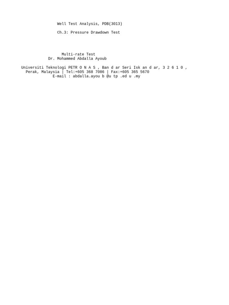 Multi-Rate Well Test Analysis Guide | PDF | Mathematics
