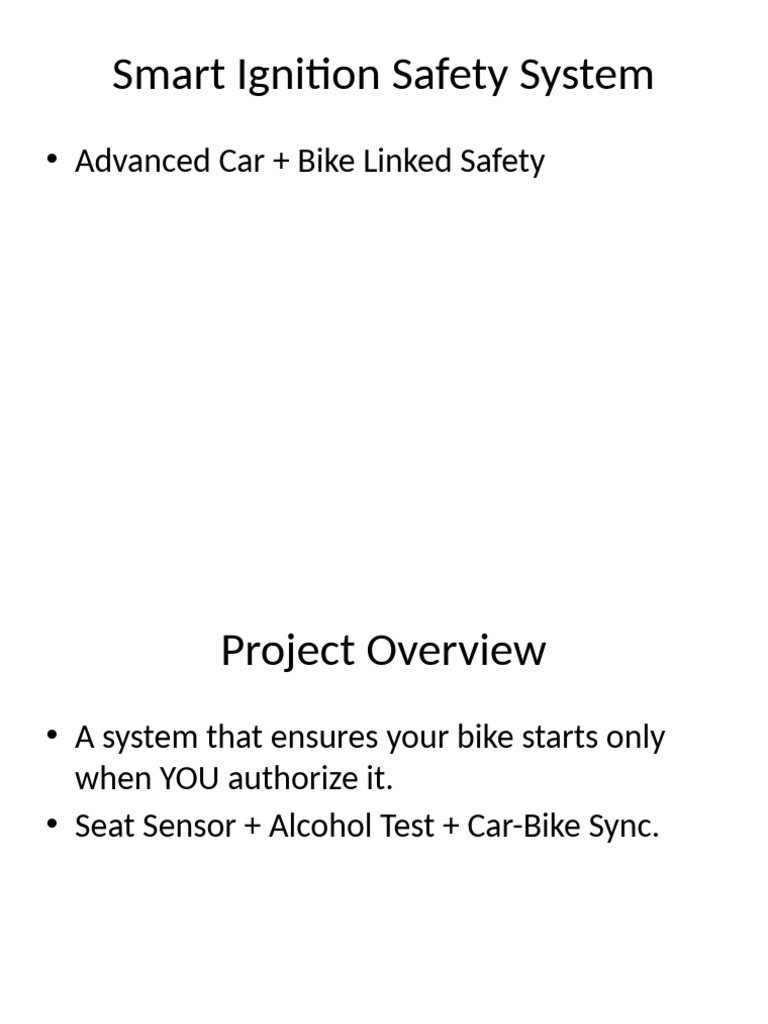 Smart Ignition Safety System Overview | PDF