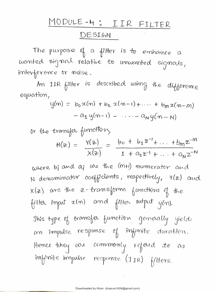 DSP Module 5 IIR Filter | PDF