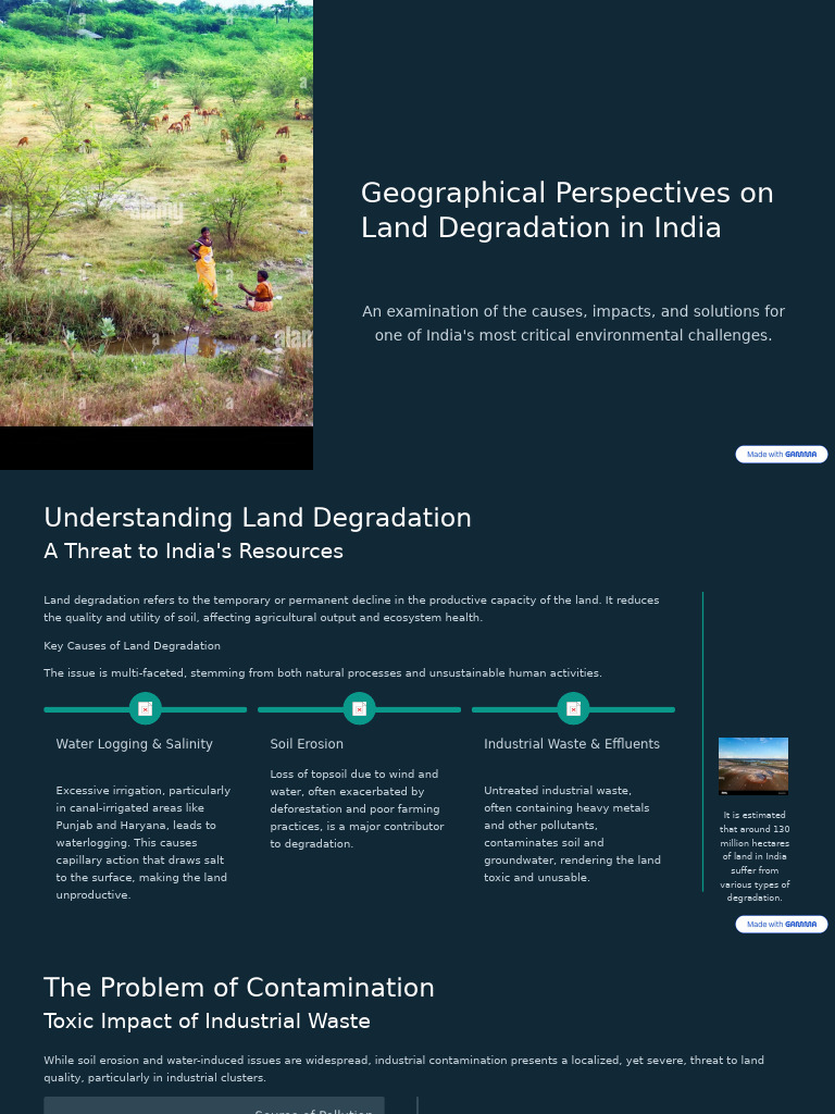 Land Degradation in India: Causes & Solutions | PDF | Environmental ...