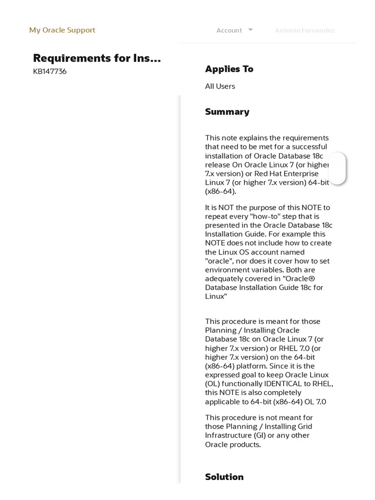 Oracle 18c Installation Requirements for OL7/RHEL7 | PDF | Linux ...