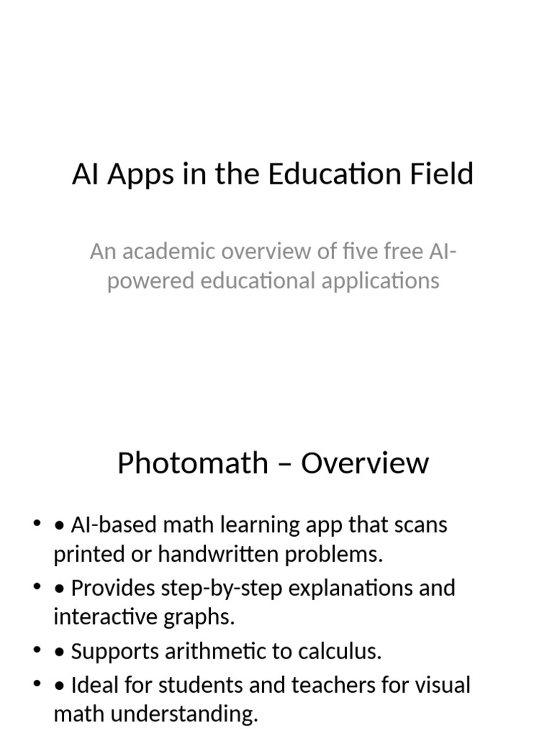 Top 5 Free AI Education Apps | PDF | Mobile App | Google Play