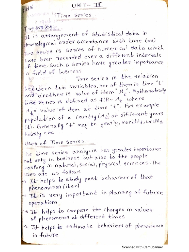 Time Series Notes | PDF