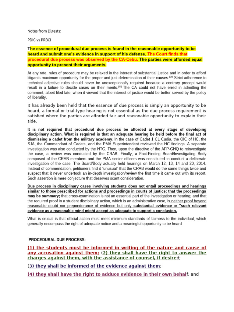 Procedural Due Process in Disciplinary Cases | PDF | Confession (Law ...