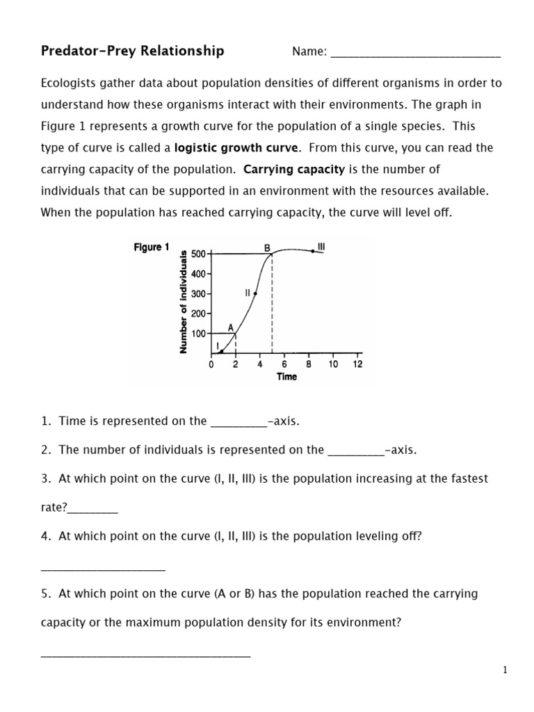 Predator Prey Worksheet | PDF