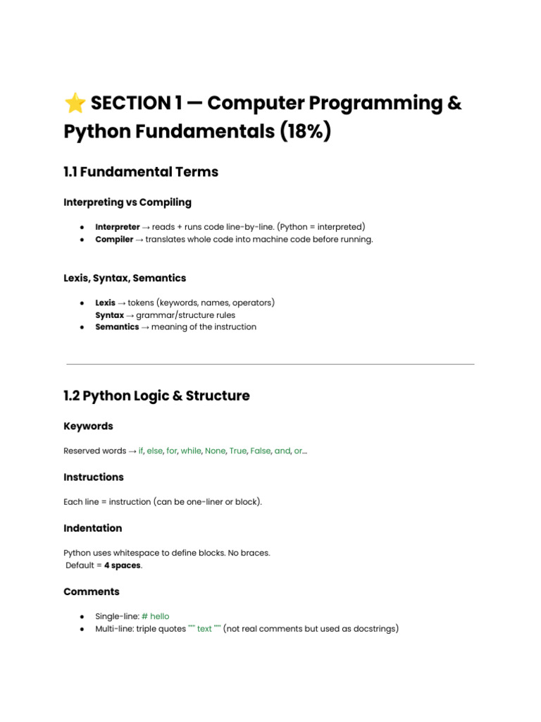 Python Programming Basics Guide | PDF | Parameter (Computer Programming ...