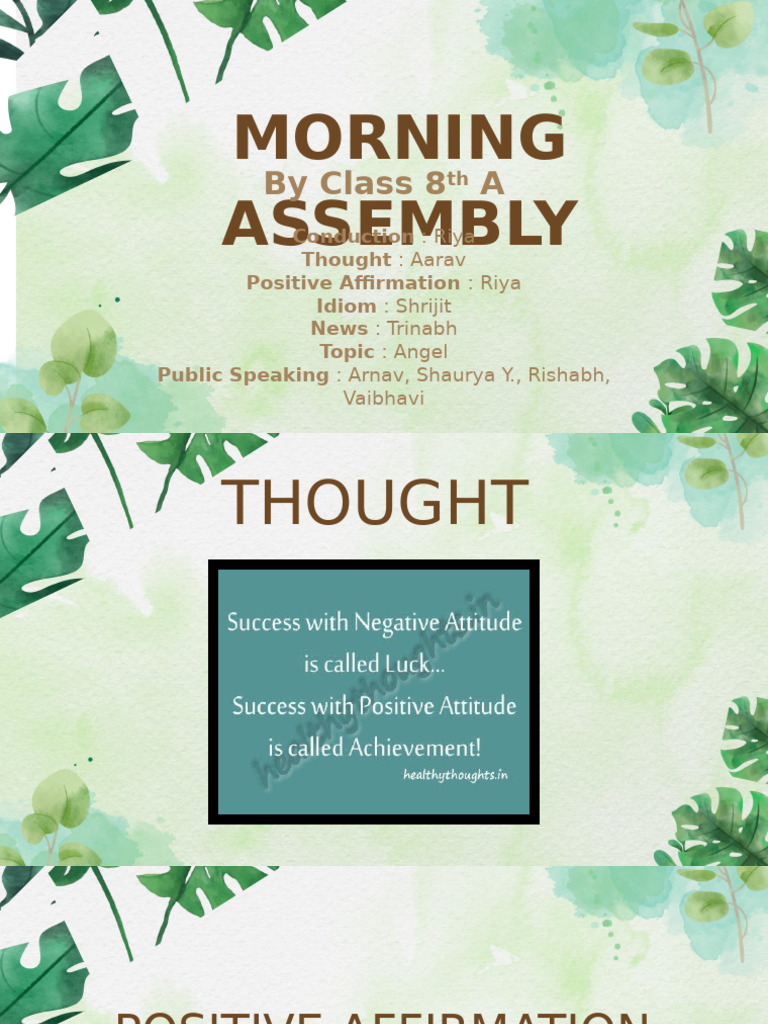 Class 8 Morning Assembly Highlights | PDF