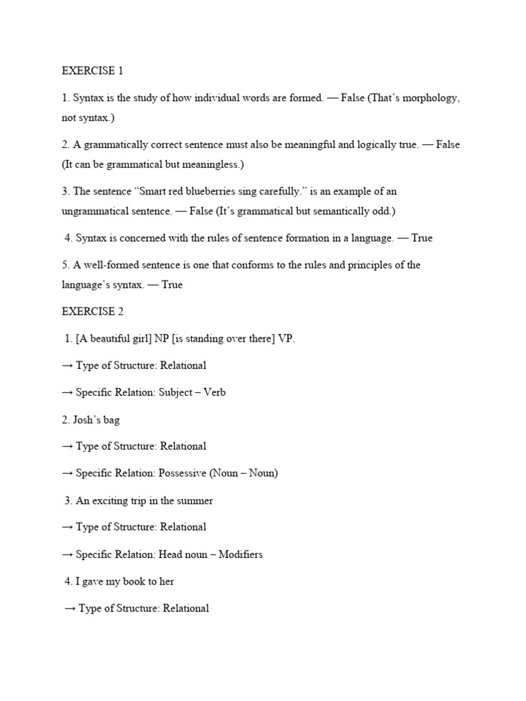 Understanding Syntax and Sentence Structure | PDF
