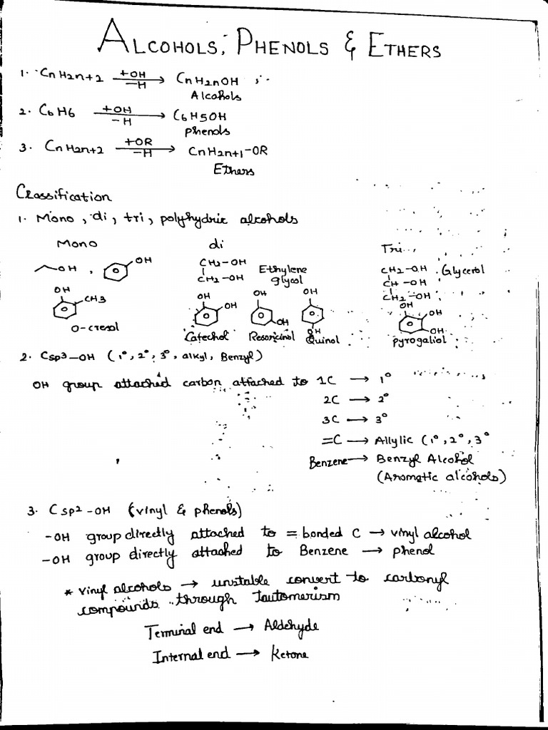 Alcohols, Phenols and Ethers - 1 For Cbse 12 Chemistry | PDF