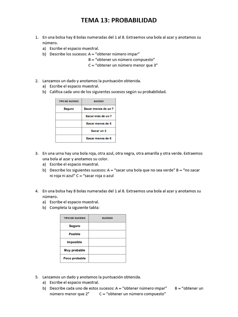 Ejercicios de Probabilidad Básica | PDF | Jugando a las cartas ...