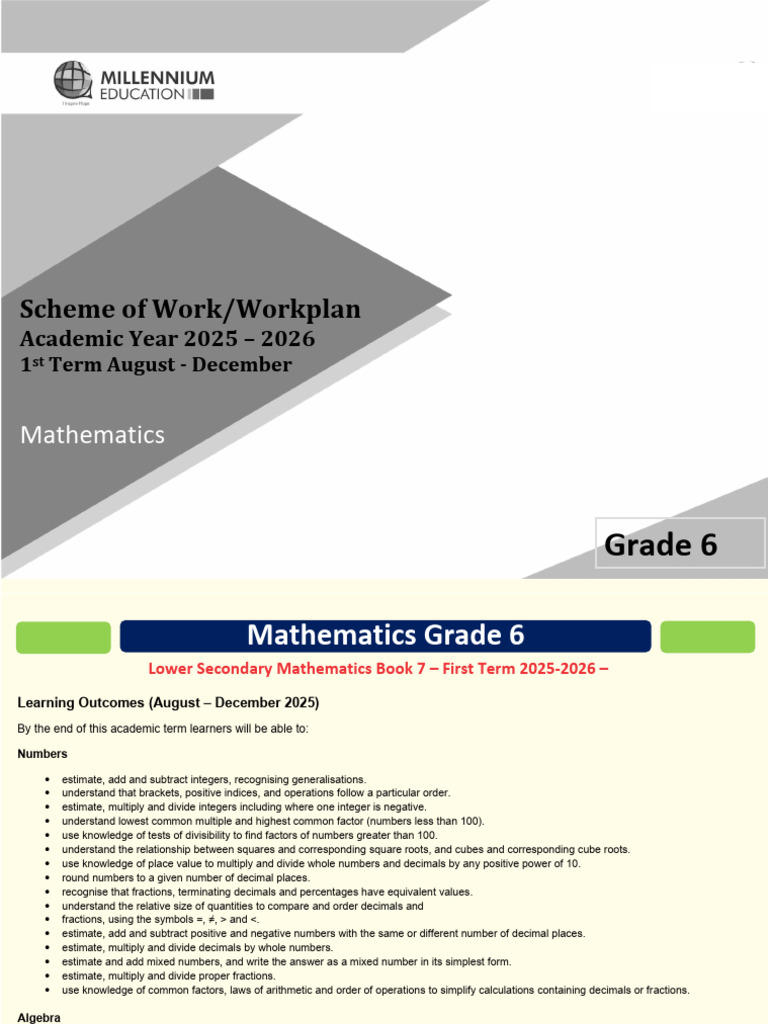 Mathematics Grade 6 | PDF | Percentage | Multiplication