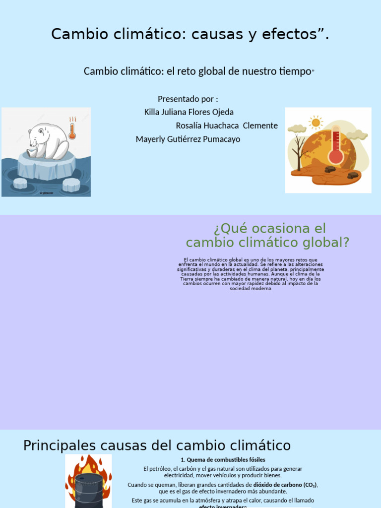 Causas y efectos del cambio climático | PDF | Gases de efecto ...