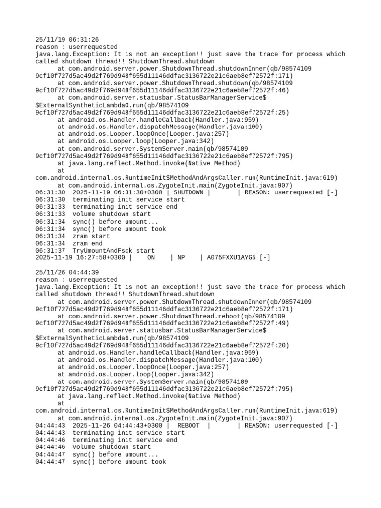 Android Shutdown and Reboot Logs | PDF | Embedded Linux Distributions ...