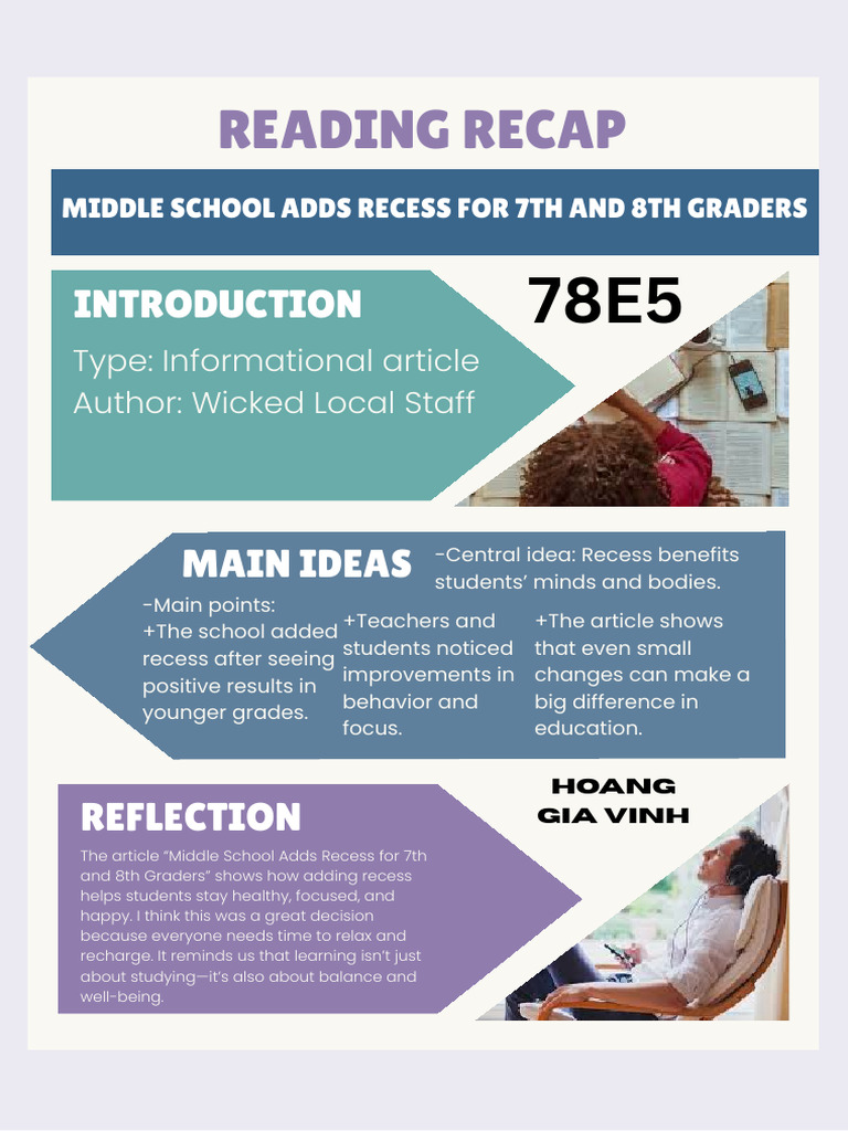 Middle School Recess Benefits for Grades 7-8 | PDF