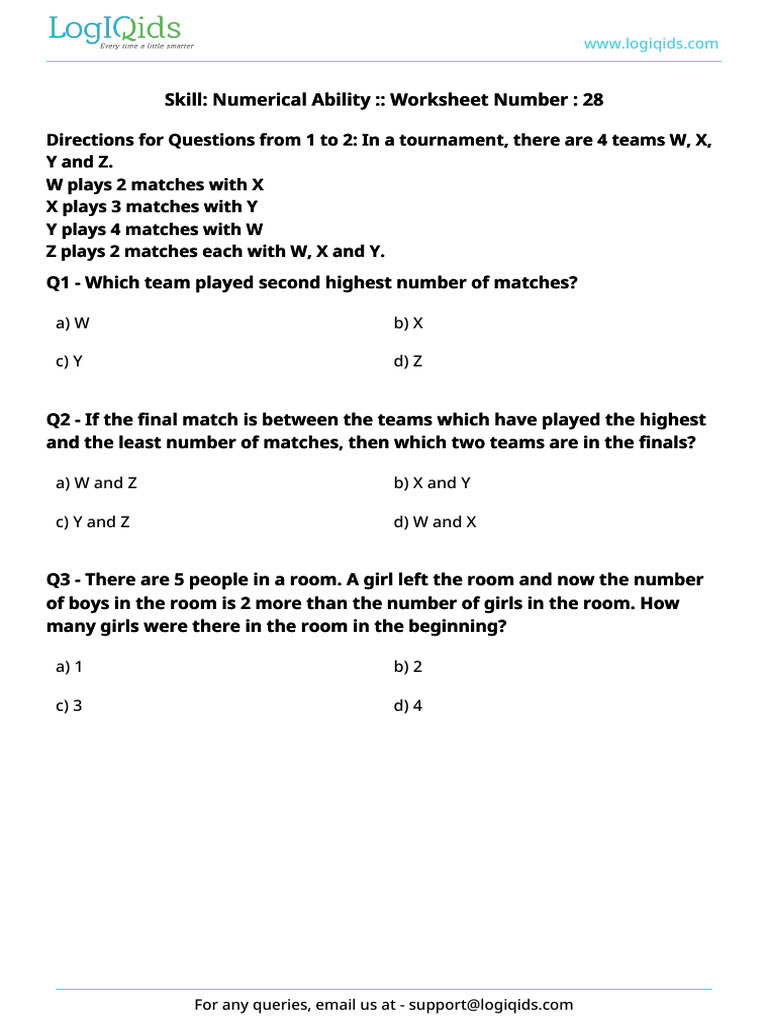 Numerical Ability Worksheet 28 | PDF | Mathematics