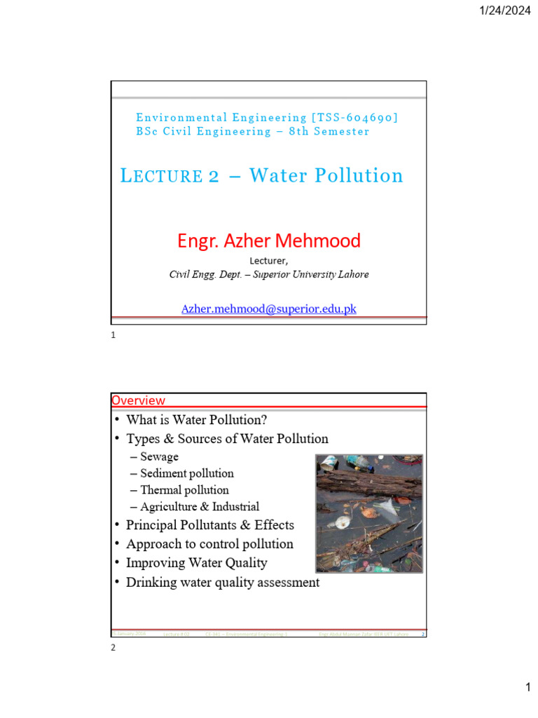 Water Pollution: Types and Effects | PDF | Water Pollution ...