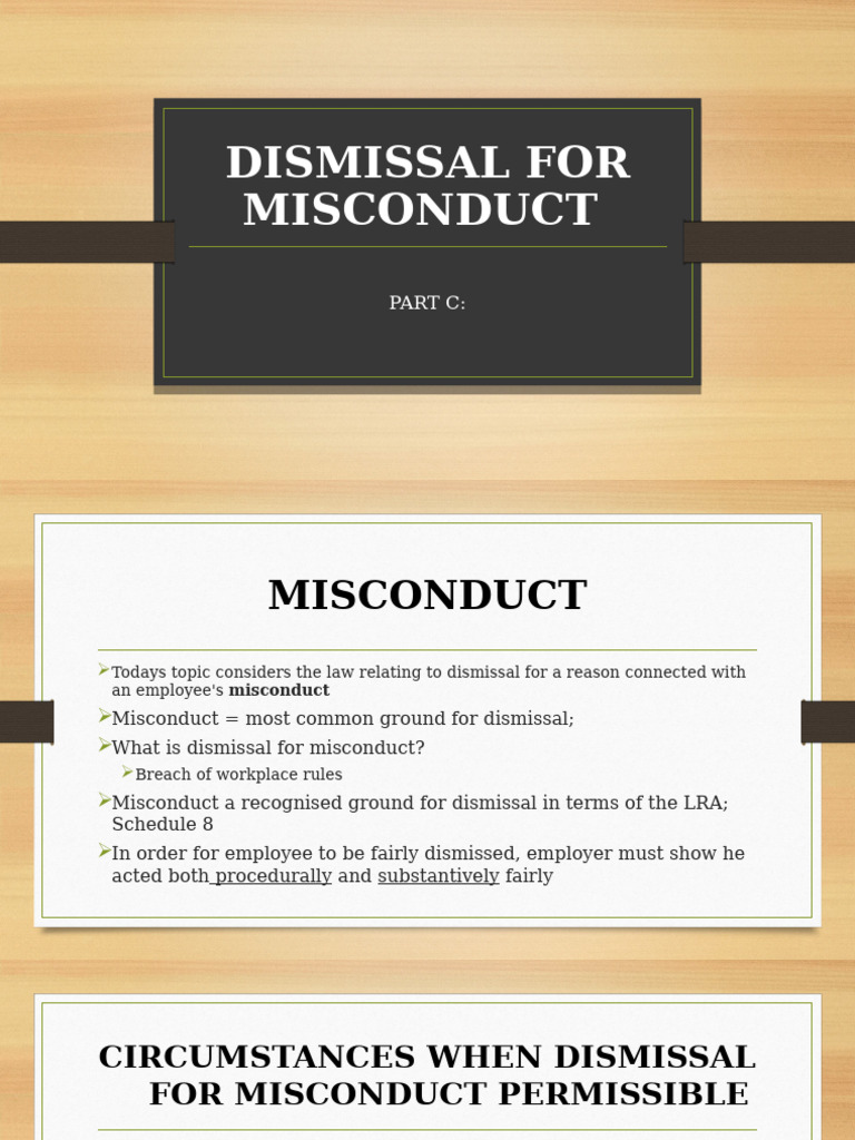 Grounds for Dismissal Due to Misconduct | PDF | Alcohol Intoxication ...