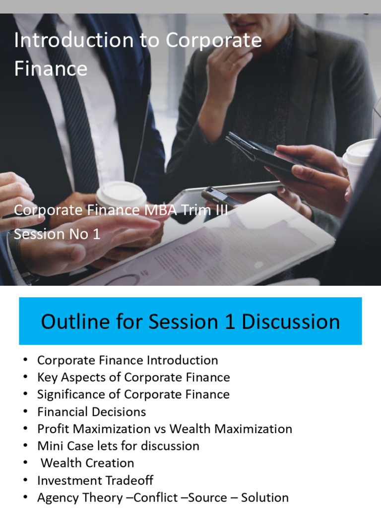 Introduction to Corporate Finance Concepts | PDF | Cost Of Capital ...