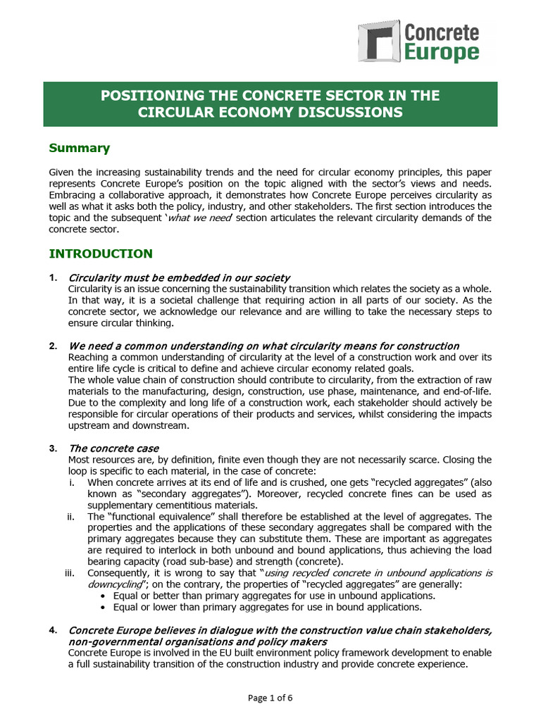 240513 CE Circular Economy Position Paper | PDF | Climate Change ...