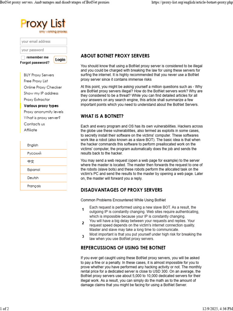Botnet Proxy | PDF | Proxy Server | Computing