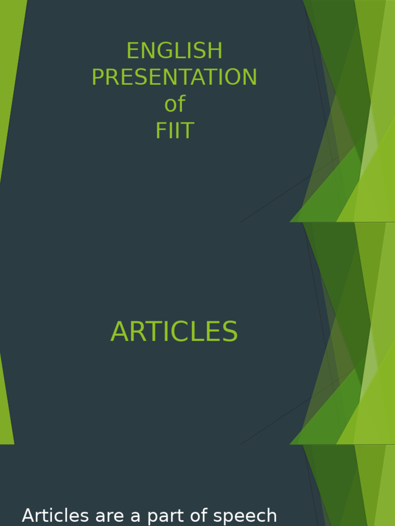English Presentation | PDF