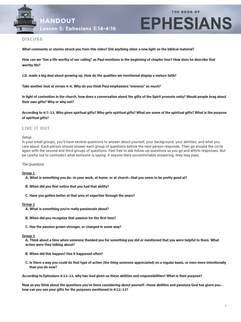 Ephesians 4: Living Out Spiritual Gifts | PDF | Spiritual Gift | Theology