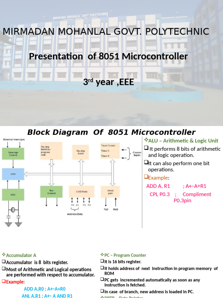 8051 Microcontroller Overview and Functions | PDF | Digital Electronics ...