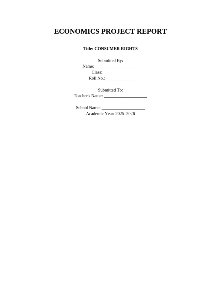 More Elaborated Consumer Rights Project | PDF | Consumer Protection ...
