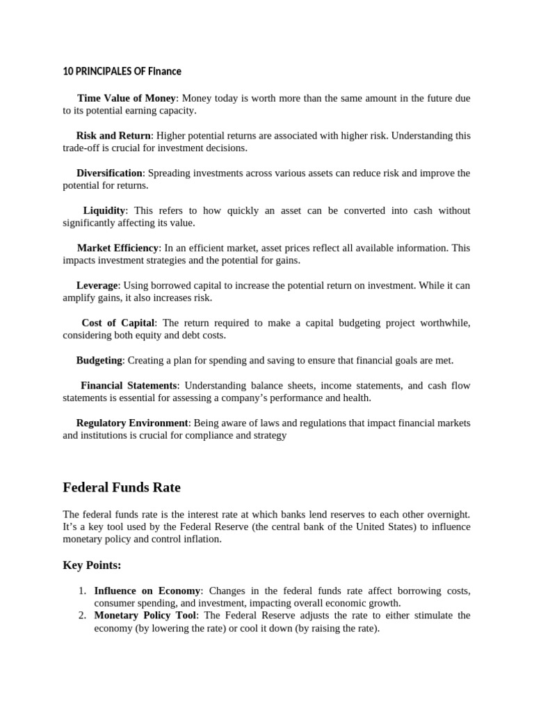 Key Finance Principles Explained | PDF