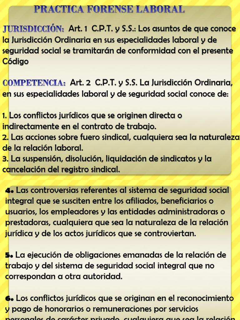 Competencia en Jurisdicción Laboral y SS | PDF | Derecho laboral ...