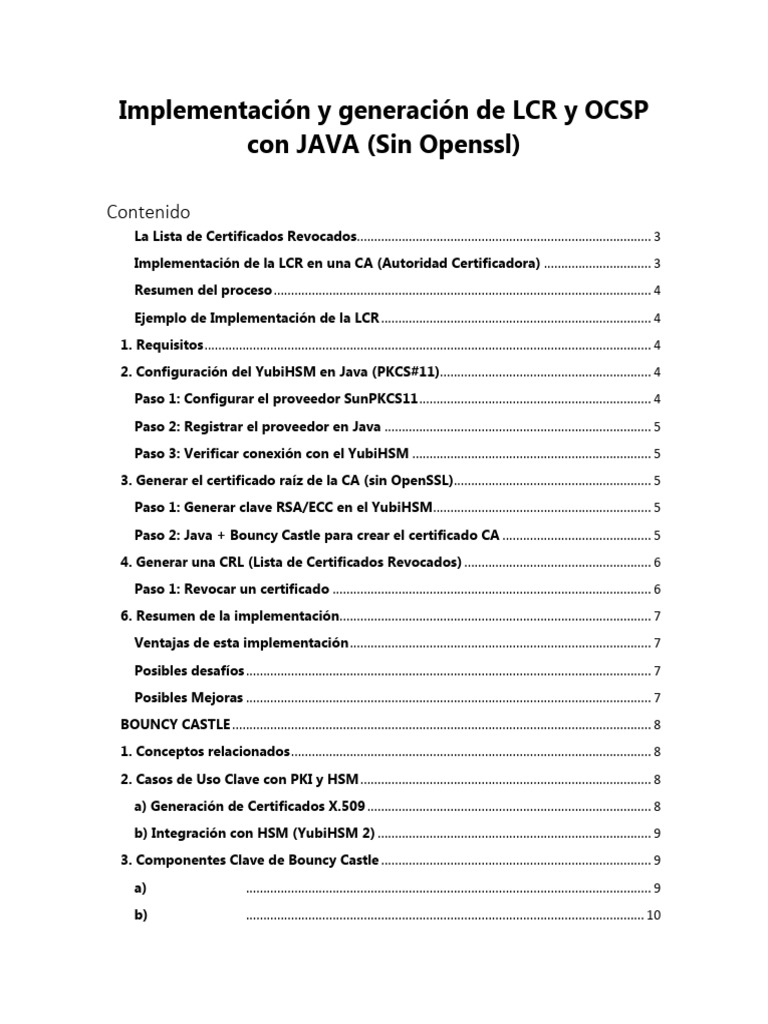 Implementación LCR y OCSP en Java | PDF | Protocolos de capa de ...