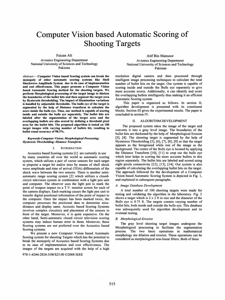 Computer Vision Target Scoring System | PDF | Image Segmentation ...