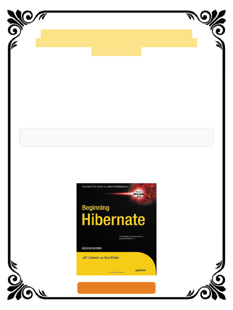 Beginning Hibernate 2nd Edition Jeff Linwood ebook early preview pdf ...