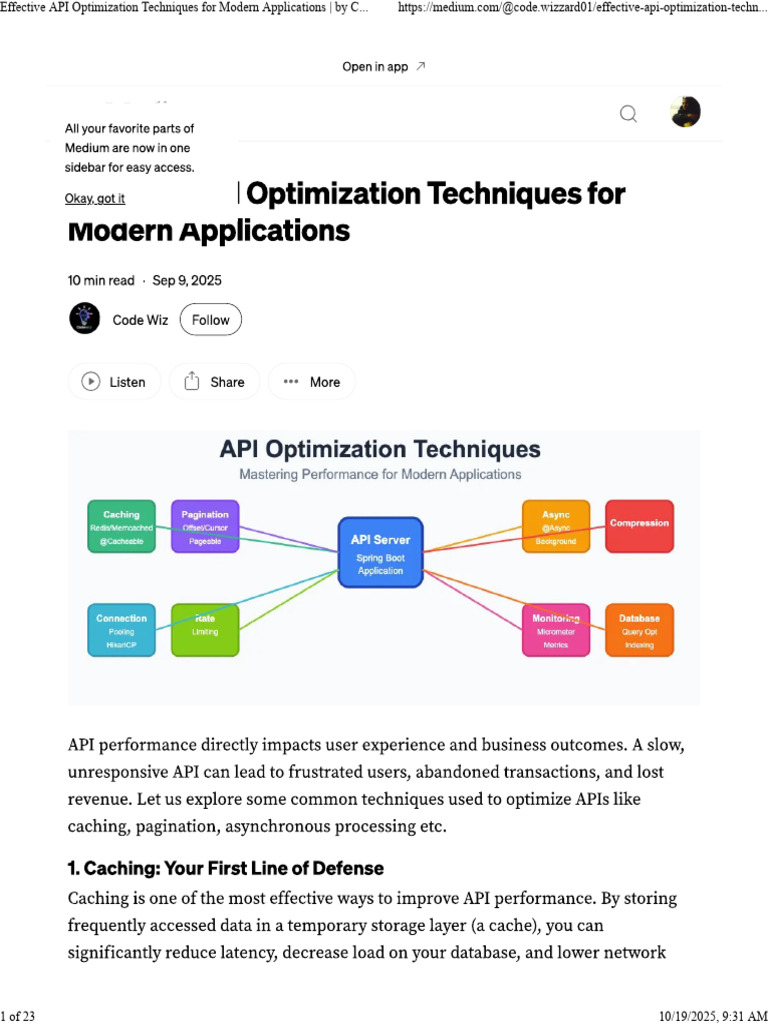 API Optimization Techniques Guide | PDF | Computer Libraries | Computing