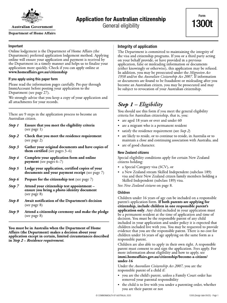 Australian Citizenship Application Guide | PDF | Identity Document ...