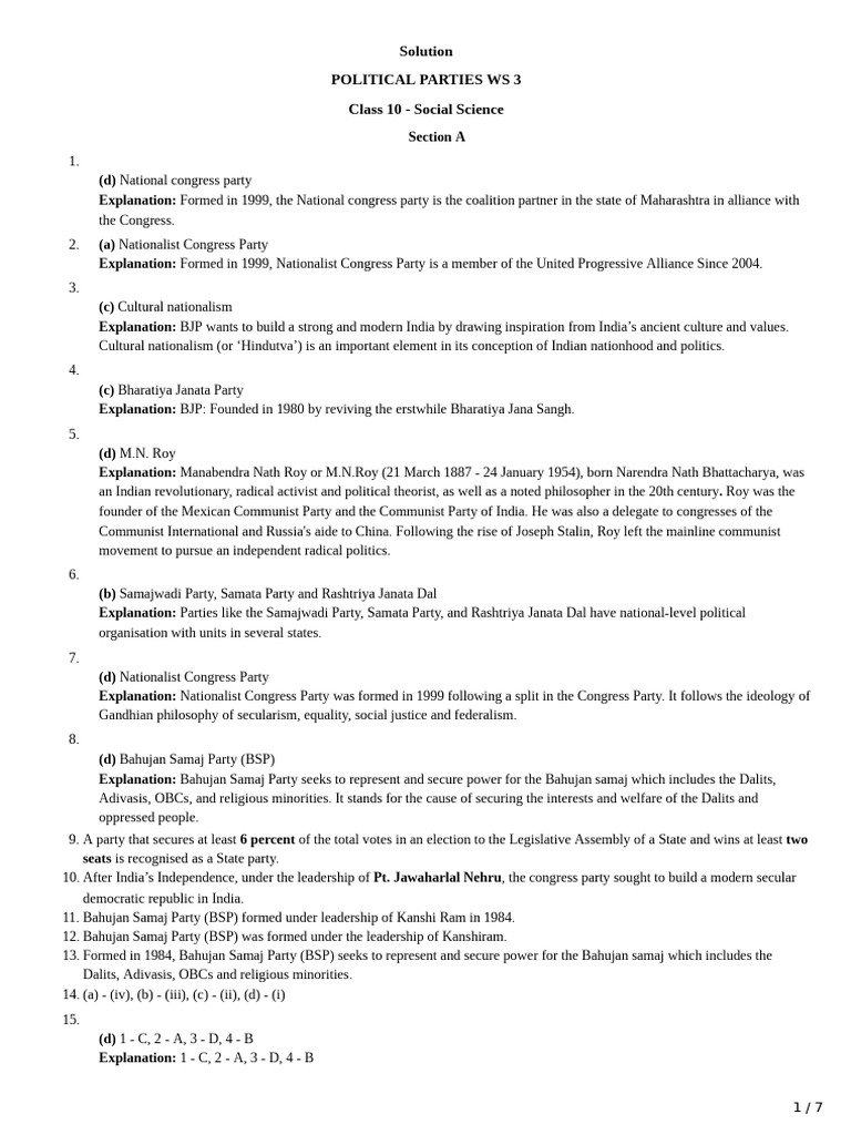 Overview of Indian Political Parties | PDF | Bharatiya Janata Party ...