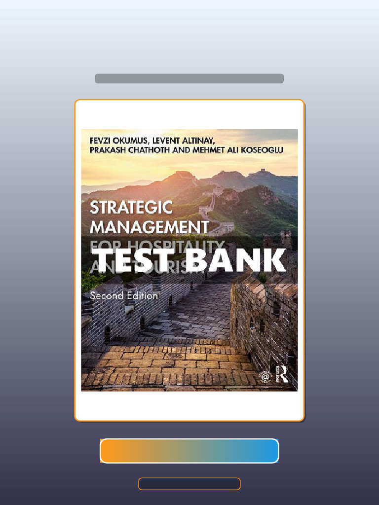 Strategic Management For Hospitality and Tourism 2nd Edition Okumus ...