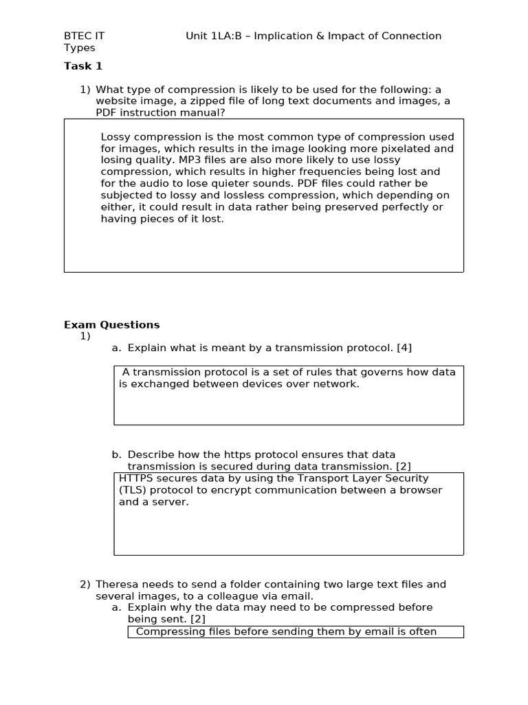 Compression Types and Data Transmission | PDF | Data Compression ...