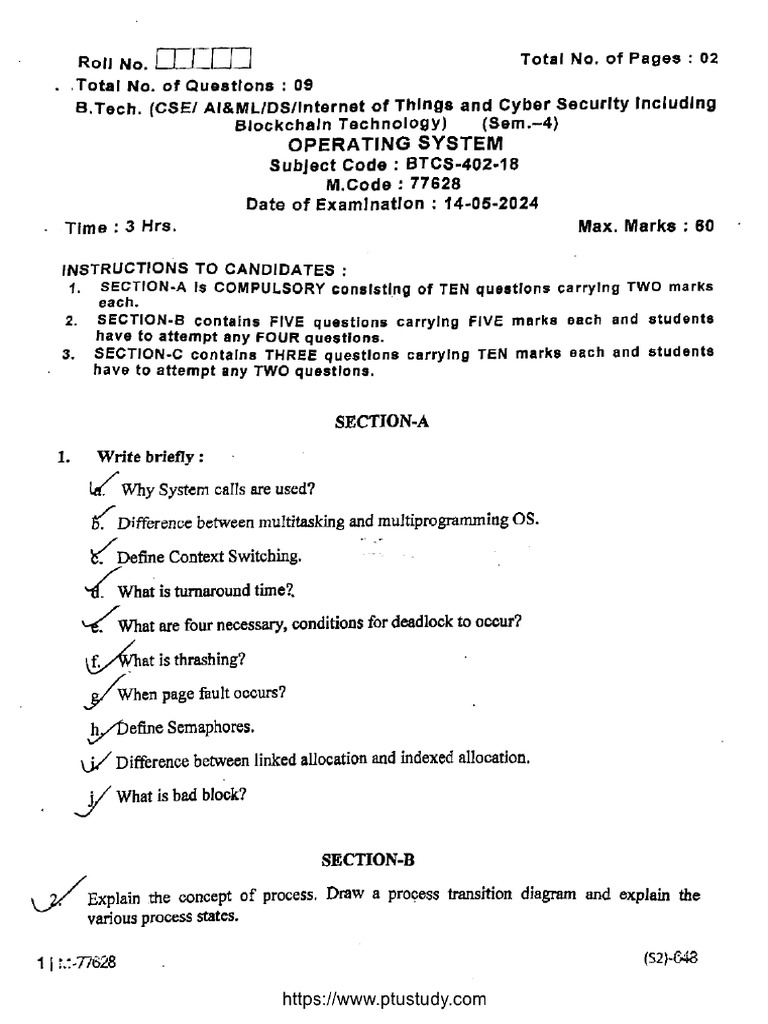 Operating System May 2024 | PDF