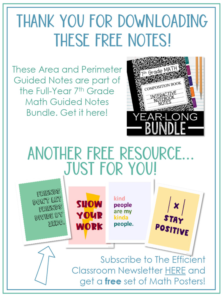 AreaandPerimeterFREEGuidedNotesforInteractiveNotebookBinderwithKey-1 ...