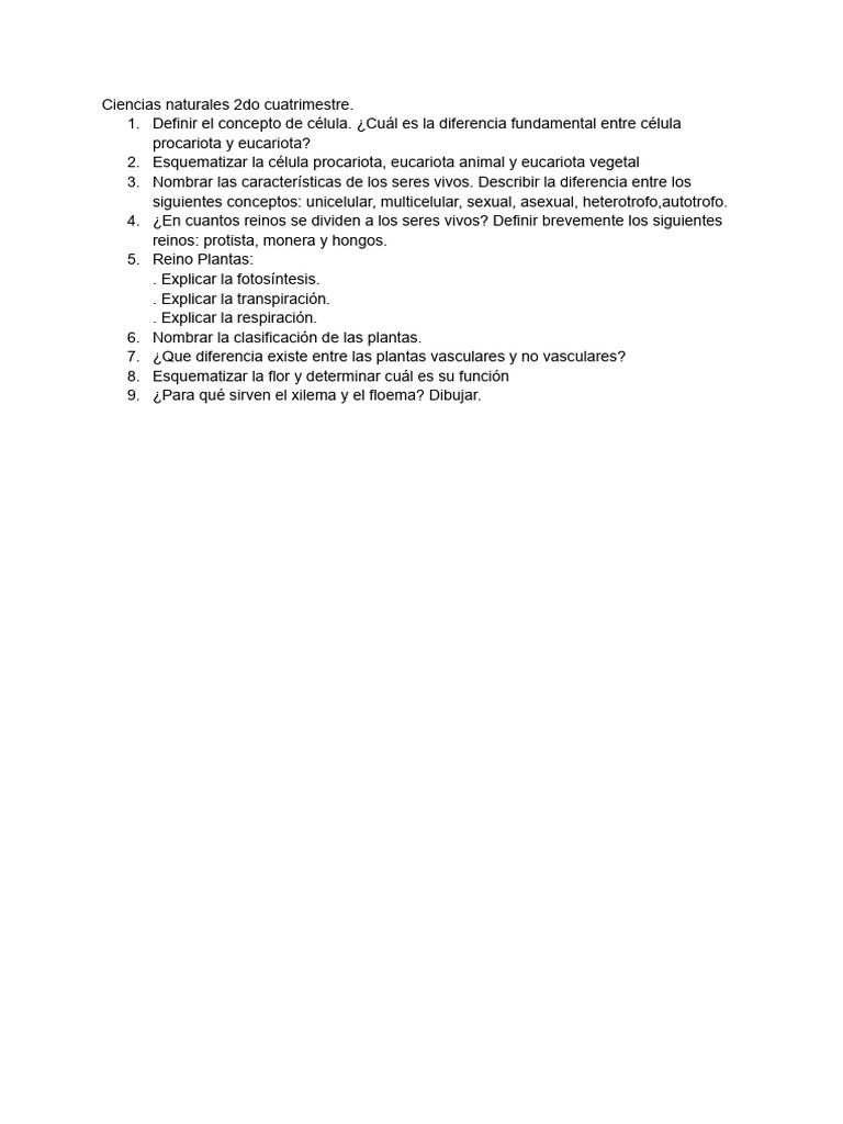 2do Cuatrimestre Cs Nat | PDF