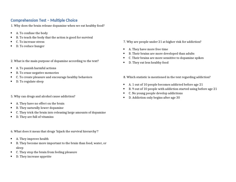 Comprehension Test | PDF