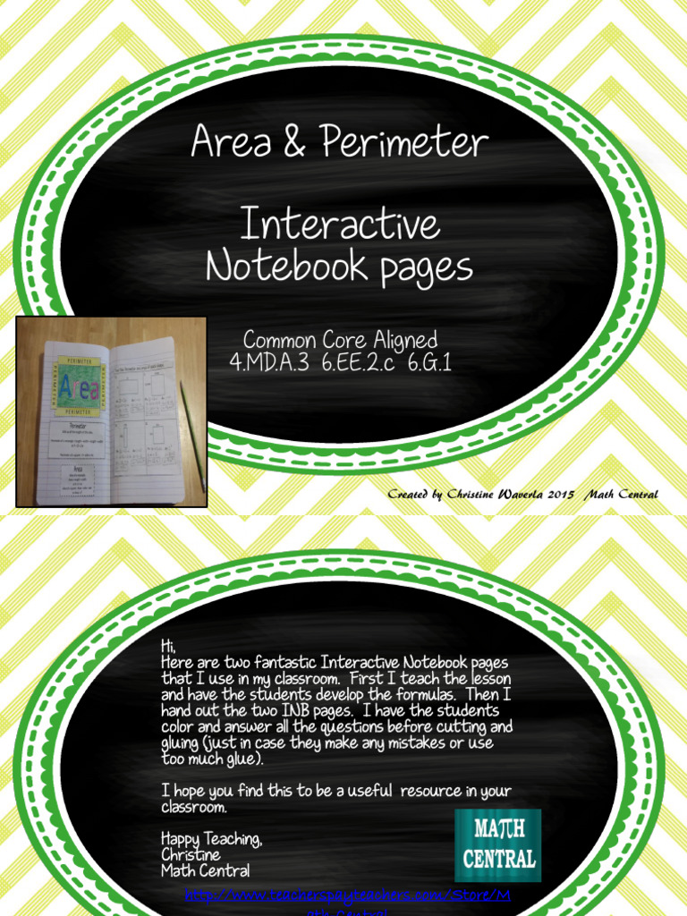 AreaandPerimeterInteractiveNotebookPages-1 | PDF | Area | Mathematical ...