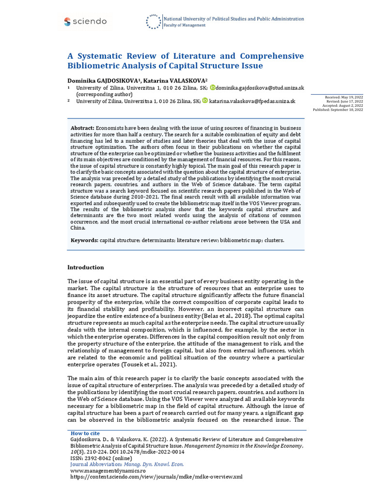 Capital Structure: Systematic Review & Analysis | PDF | Capital ...
