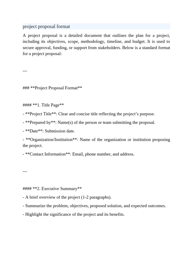Project Proposal Format Guide | PDF | Banks | Investing