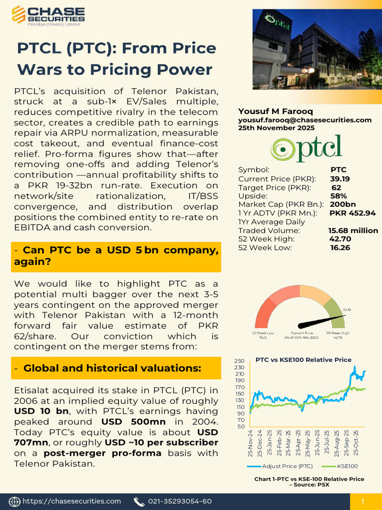 PTCL Merger: Future Growth Potential | PDF