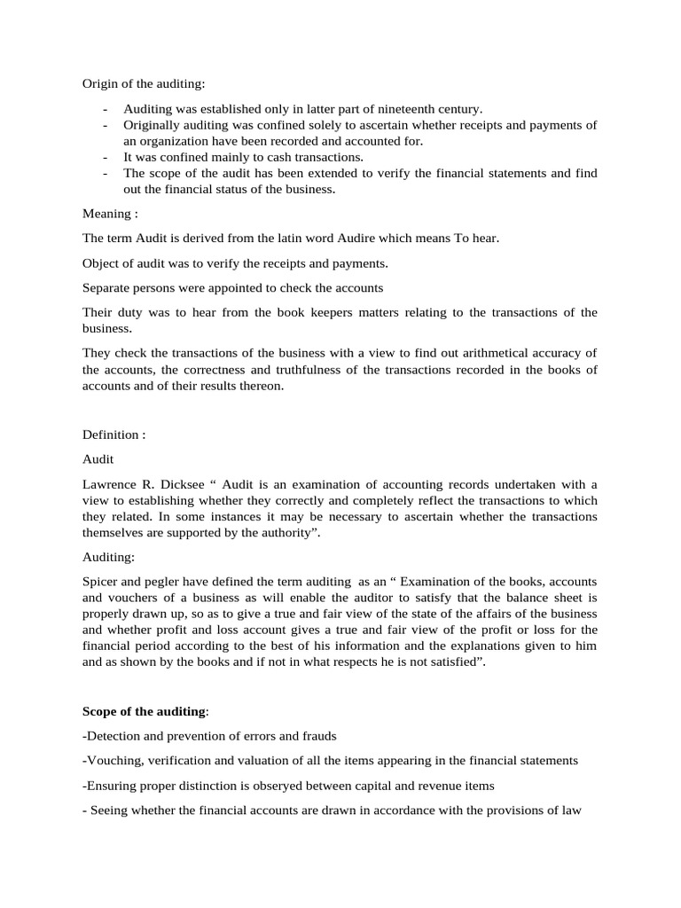 Understanding Auditing: Definition & Scope | PDF | Audit | Bookkeeping