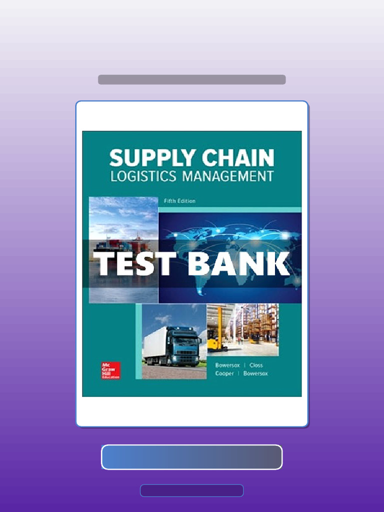 Supply Chain Logistics Management 5th Edition Bowersox eBook and ...
