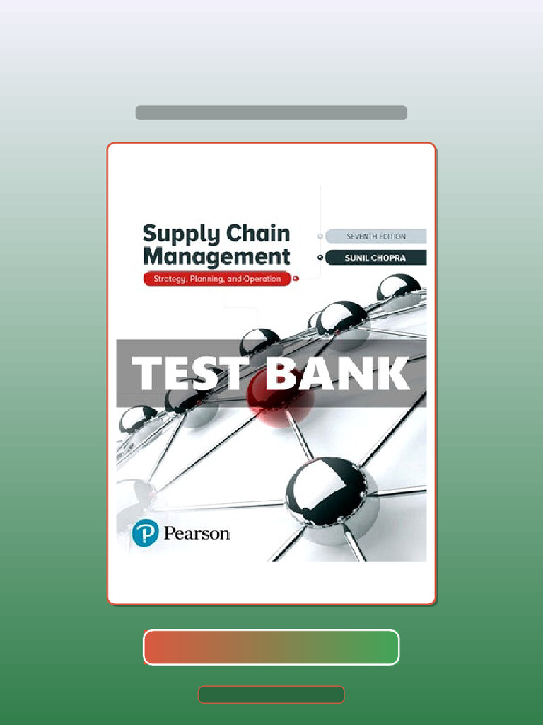 Supply Chain Management Strategy Planning and Operation 7th Edition ...